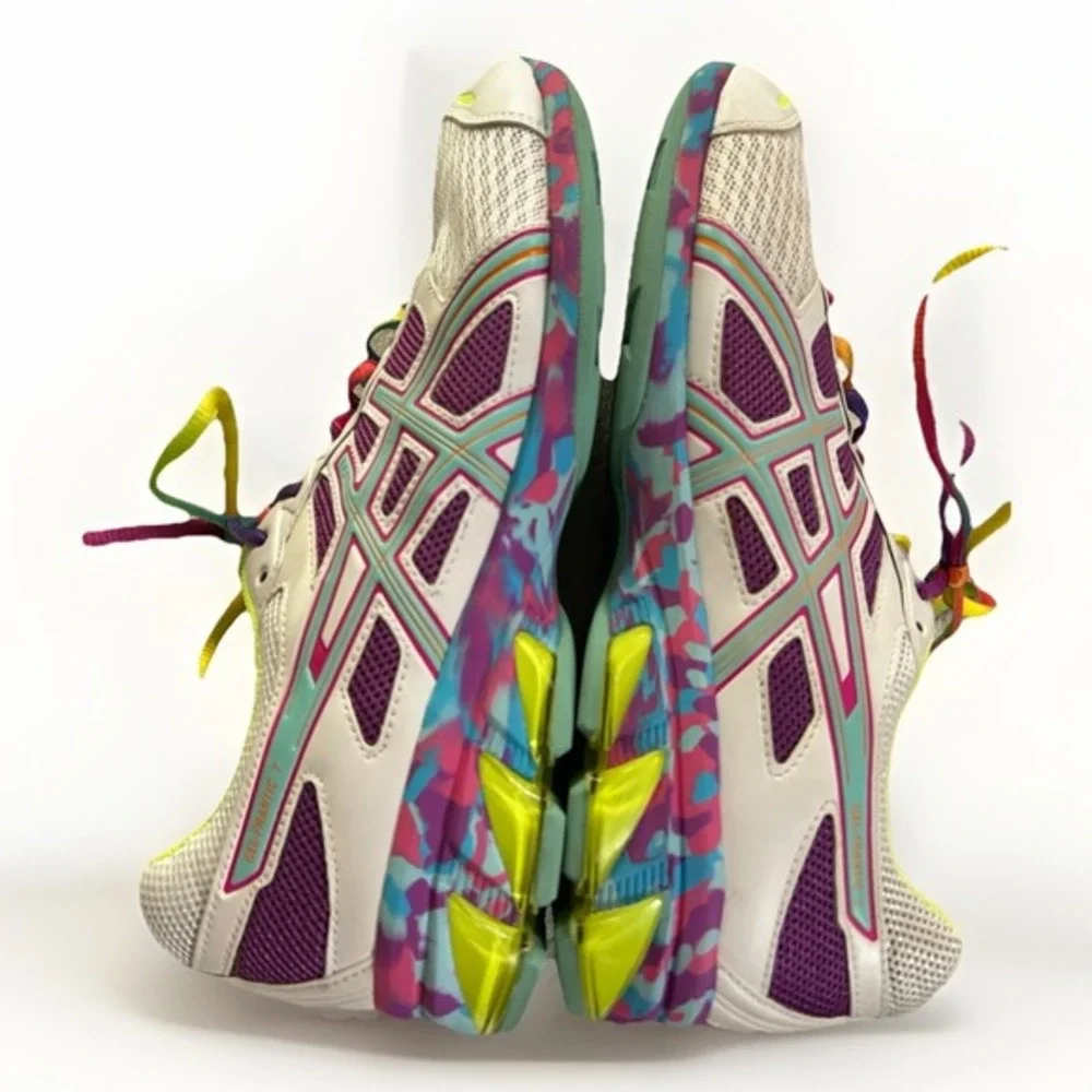 ASICS GEL-Frantic 7 rainbow Shoes‎ Women's Size 10.5 T3A6Q Running Purple Blue